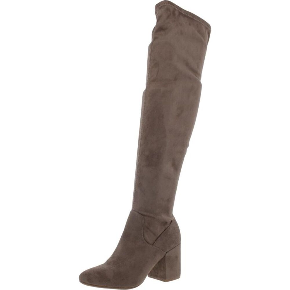 BAR III Womens Beige Padded Gabrie Round Toe Block Heel Dress Boots 10 M